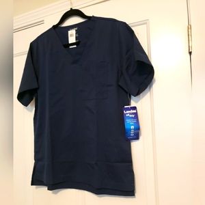 Landua Unisex all day scrub shirt Sz-SML Navy Blue V-neck